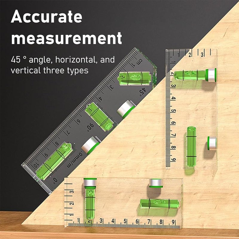 أداة مستوى جيب 102x25x15 مم مع فقاعة بزاوية 90 و 180 درجة وقاعدة مغناطيسية قوية من الأكريليك للميكانيكيين - Image 2